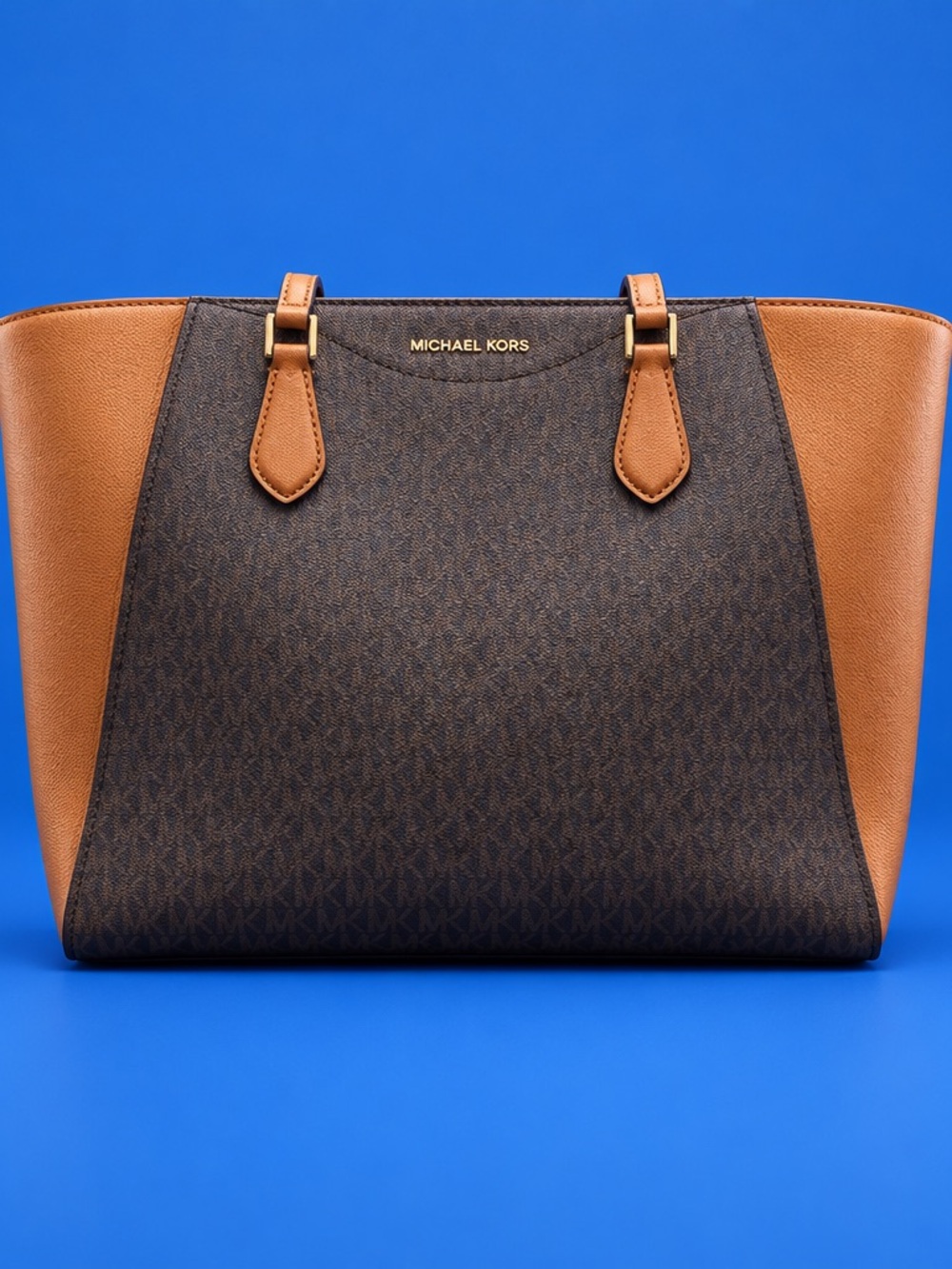 Michael Kors Brown & Tan Signature Leather Tote
